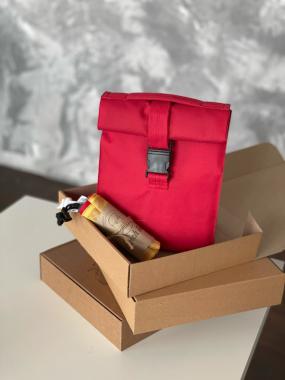 Подарунковий набір - Термосумка Lunch bag M і торбинки сіточки для покупок 3 шт